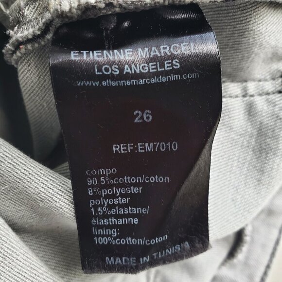 Etienne Marcel Skinny Jeans Grey Distressed Zed Side Zippers Size 26 - Picture 7 of 13